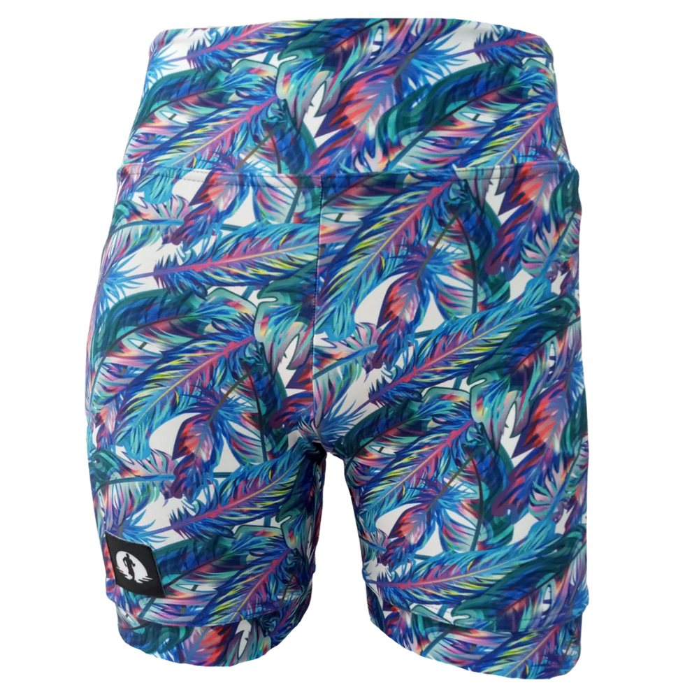 Funky Pants High Waist Ladies Shorts - Feathers